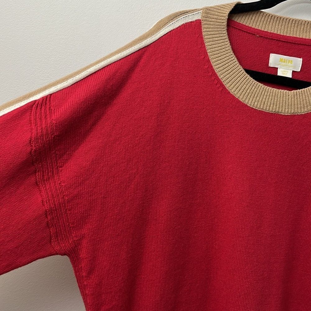 Anthropologie Maeve Contrast-Tipped Slouchy Sweater Size Large - Picture 6 of 7